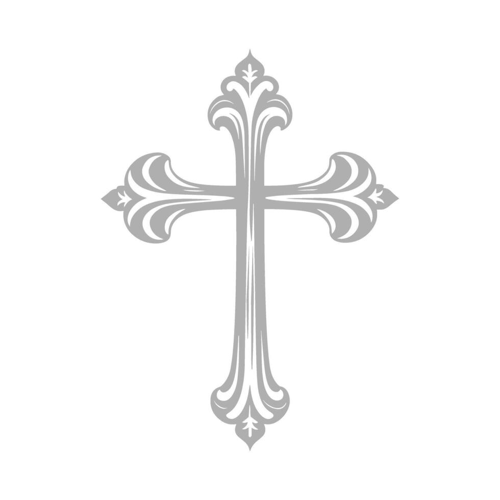 Illustration of Elegant Gray Cross vector