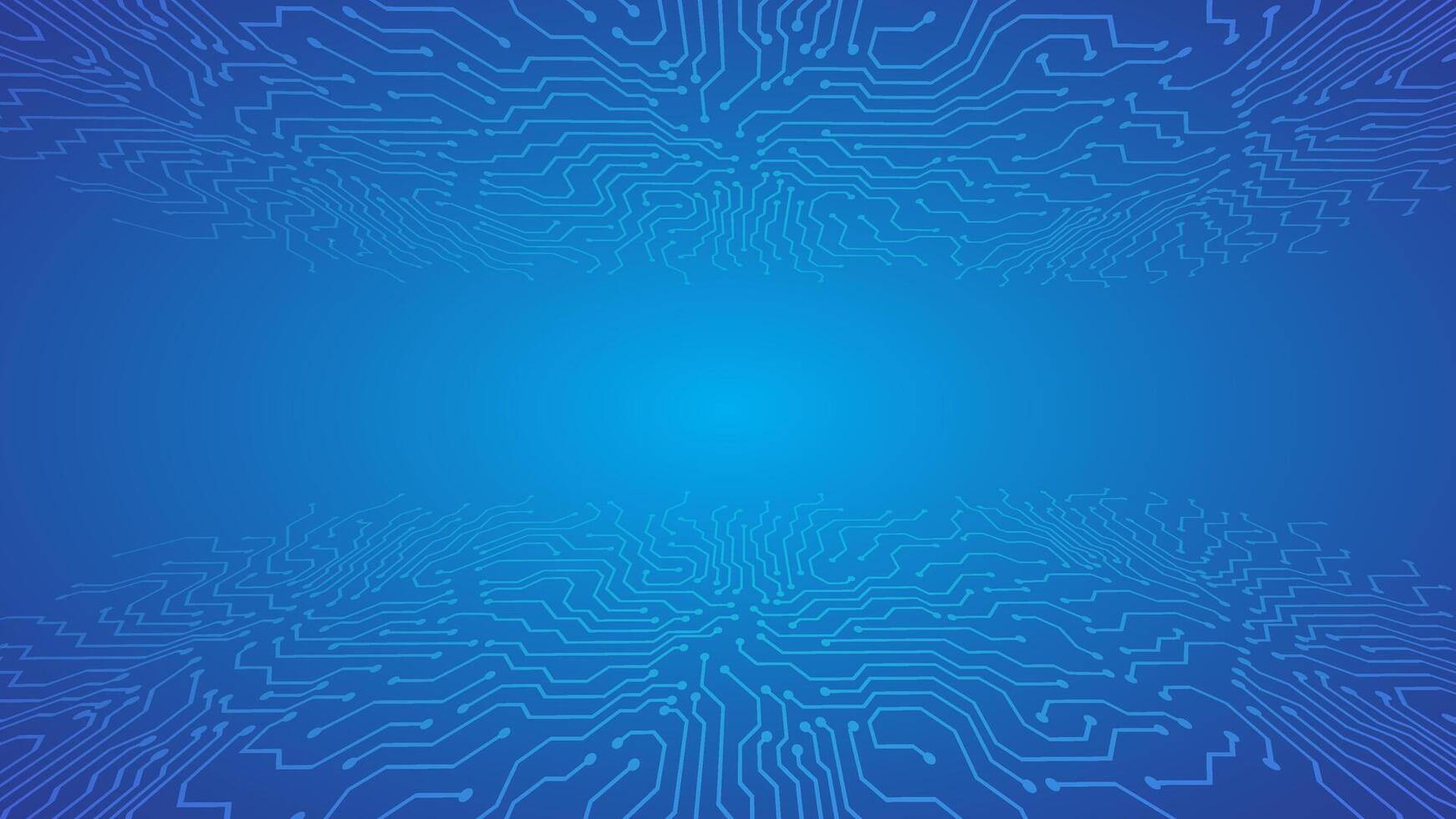 circuit wire perspective floor and top in blue background vector