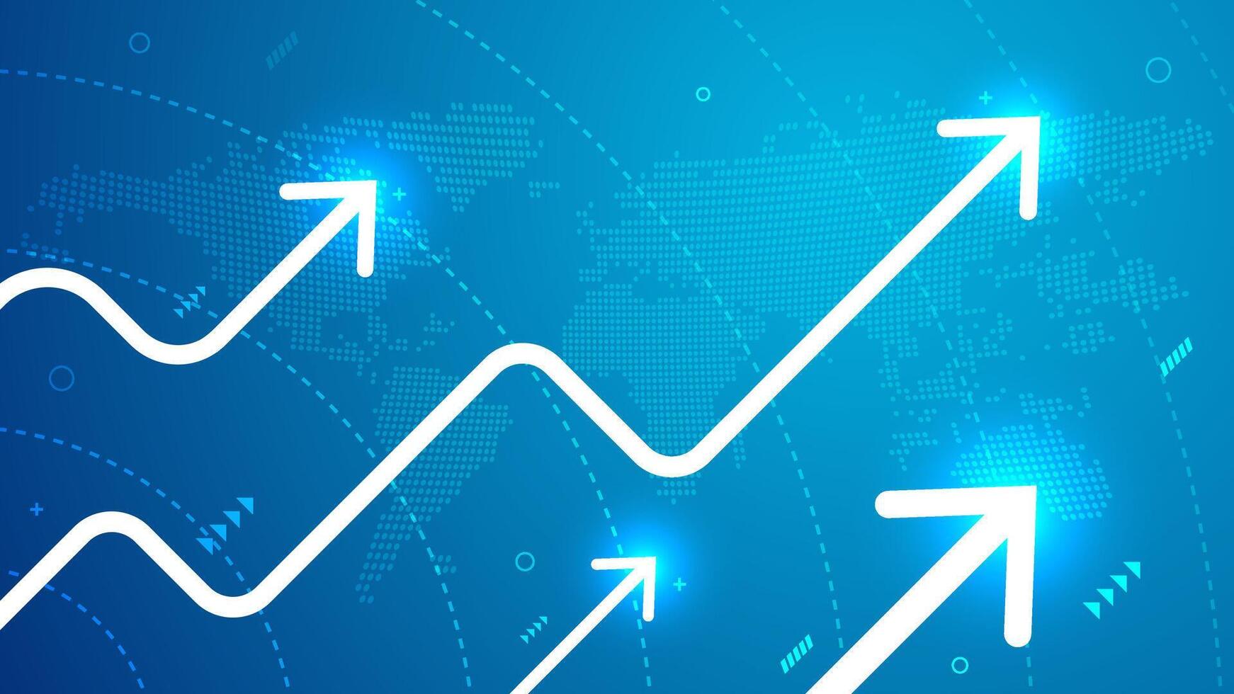 Growth arrows on blue background vector