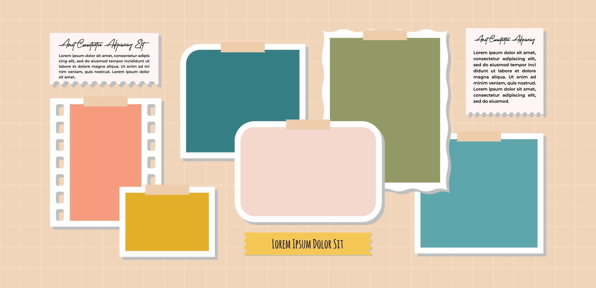 a Pictures or photos frame collage and digital photo wall vector