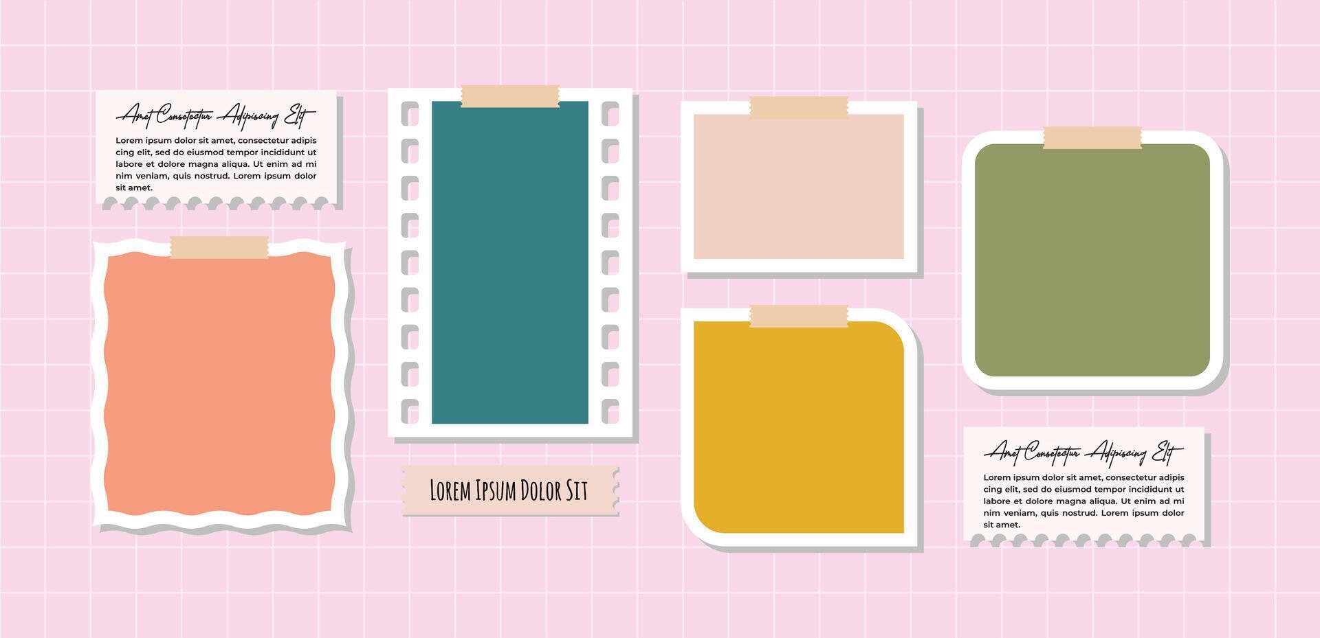 a Picture photo frame collage collection template design vector