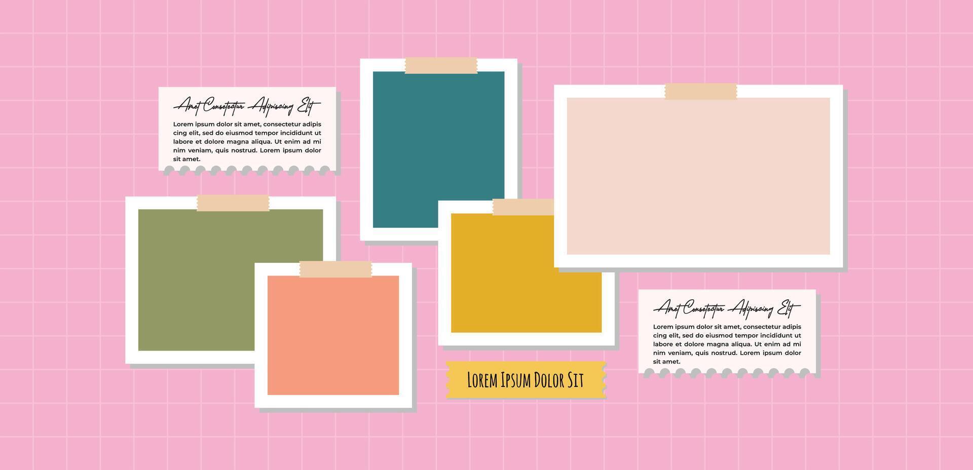 a Picture photo Collage grid photo effect template design vector