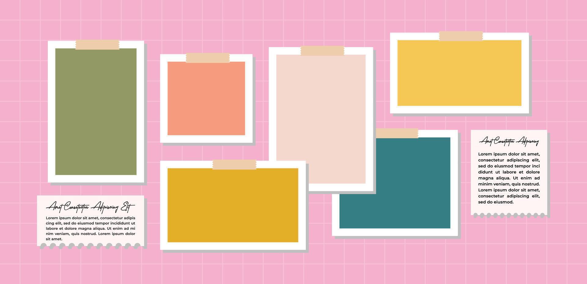 a Pictures or photos frame collage template vector