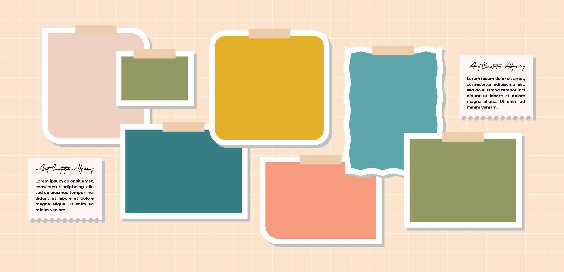 a Blank collage frame template for photos and images vector