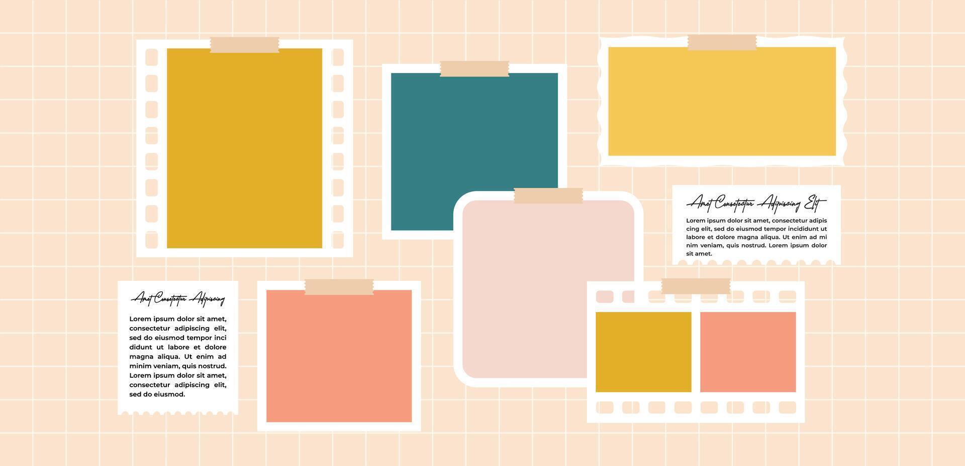 a Picture photos frame collage and digital photo wall vector