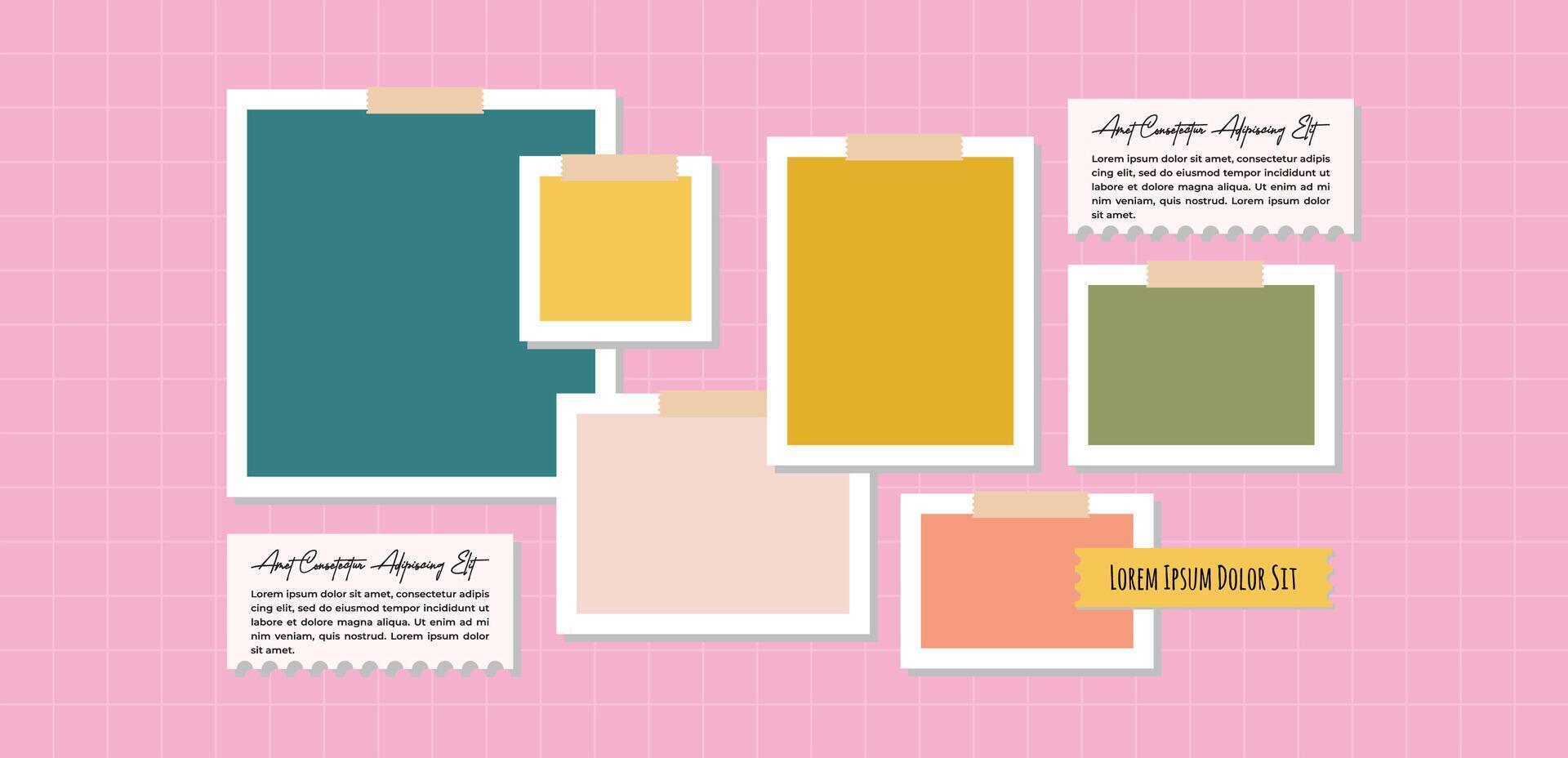a Picture Decorative photo frame collage collection vector