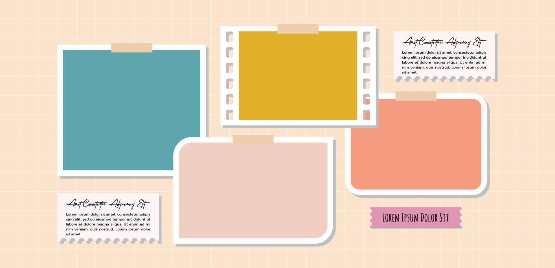photo frame Collage of realistic frames Border vector