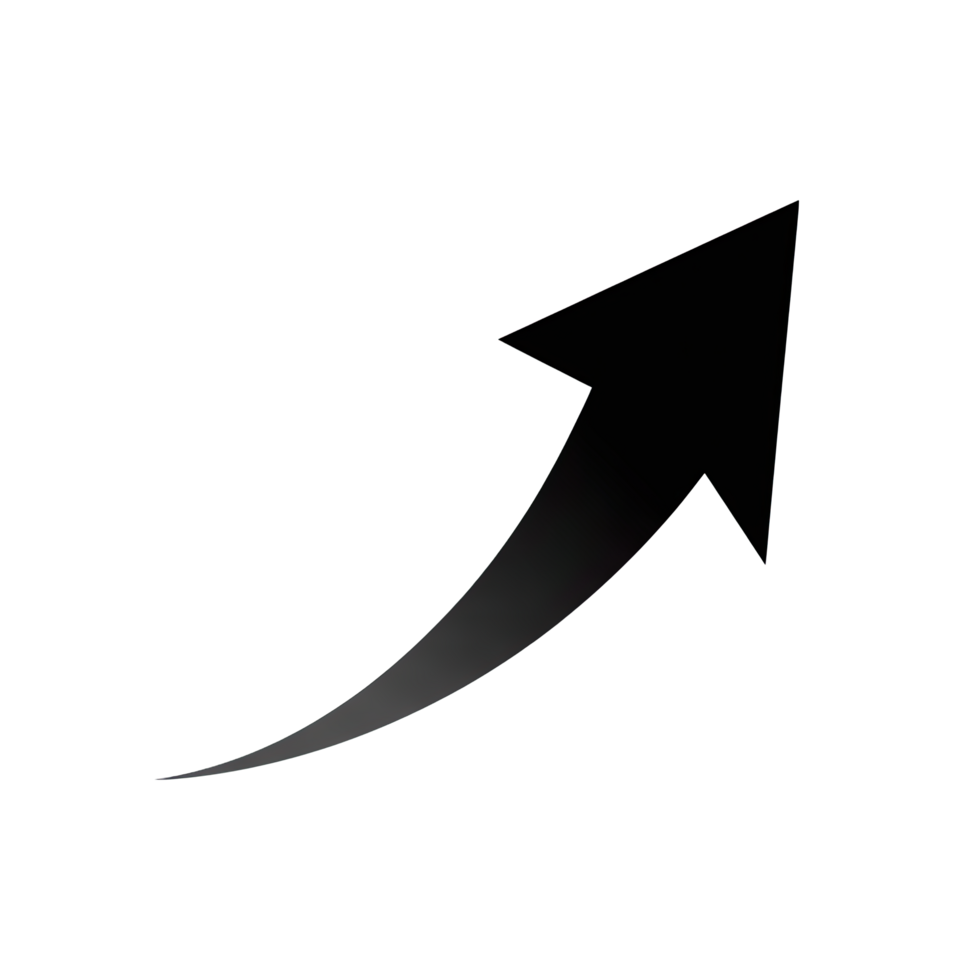 Upward Arrow Trajectory on Transparent Backdrop, Growth Icon, Strategic Direction png