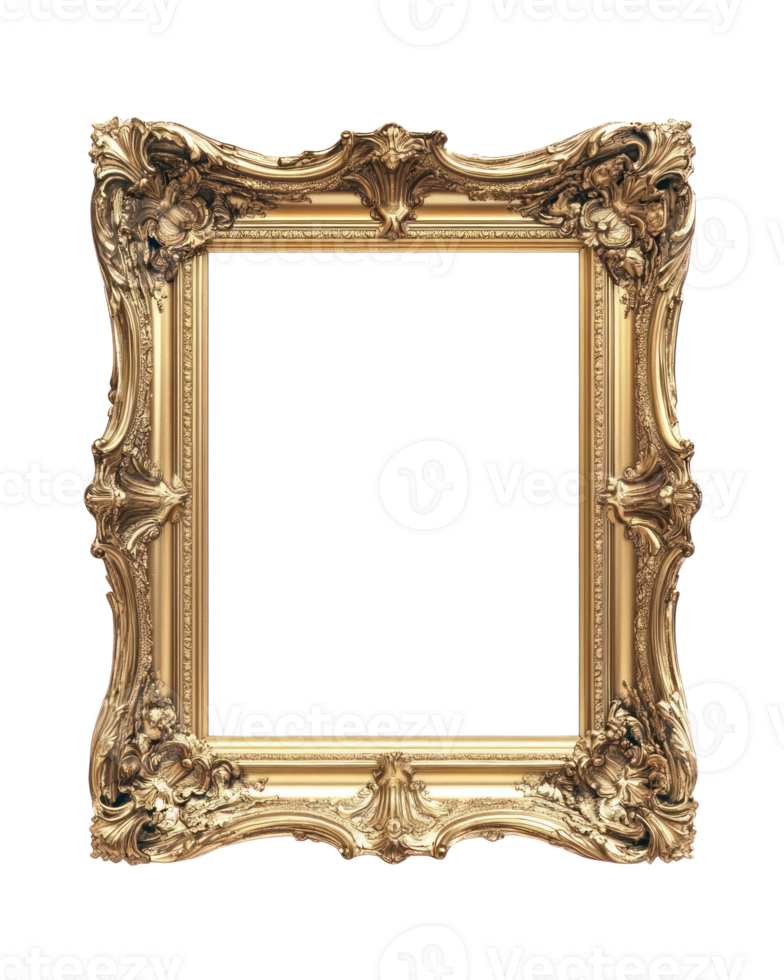 Ornate vintage frame with intricate details and elegant design for creative display png