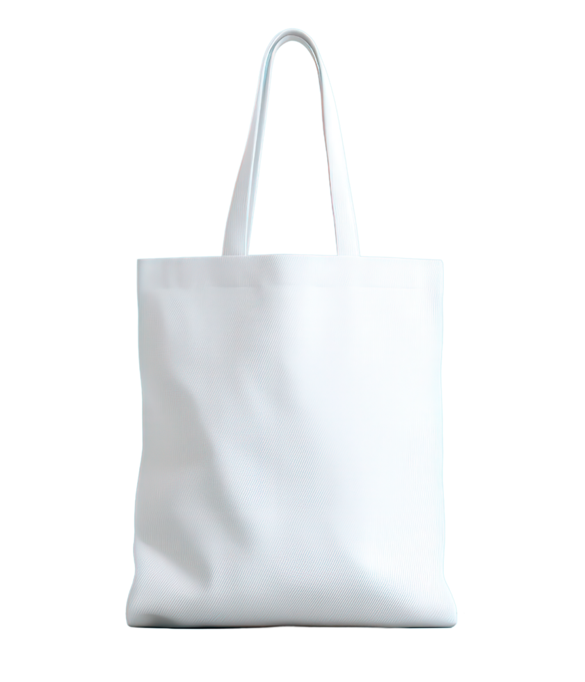 Isolated White Tote Bag on Transparent Background for Versatile Styling Options in Various Settings png