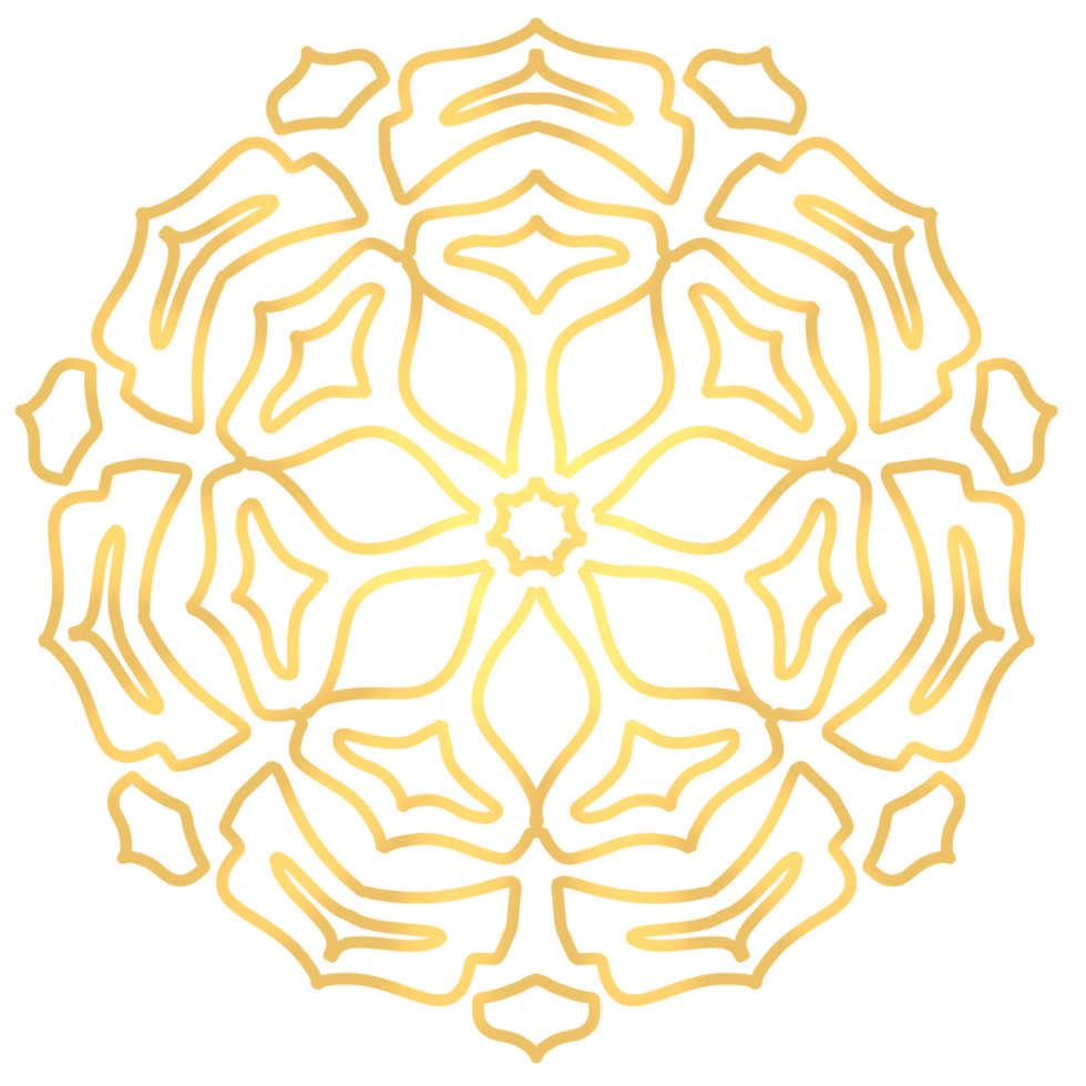 Golden circle Islamic decoration png
