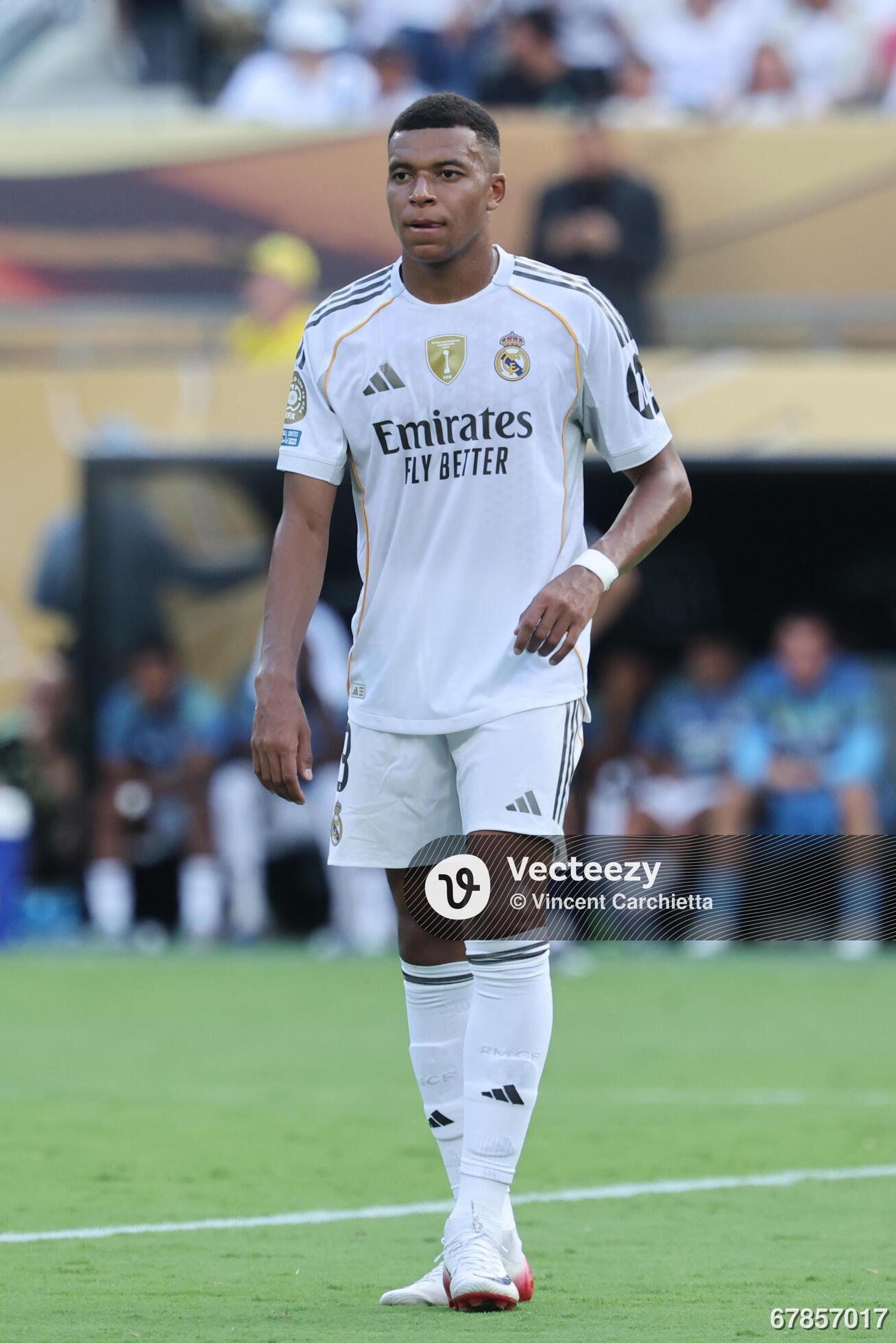 Real Madrid CF forward Kylian Mbappe (9) in action during a semifinal ...