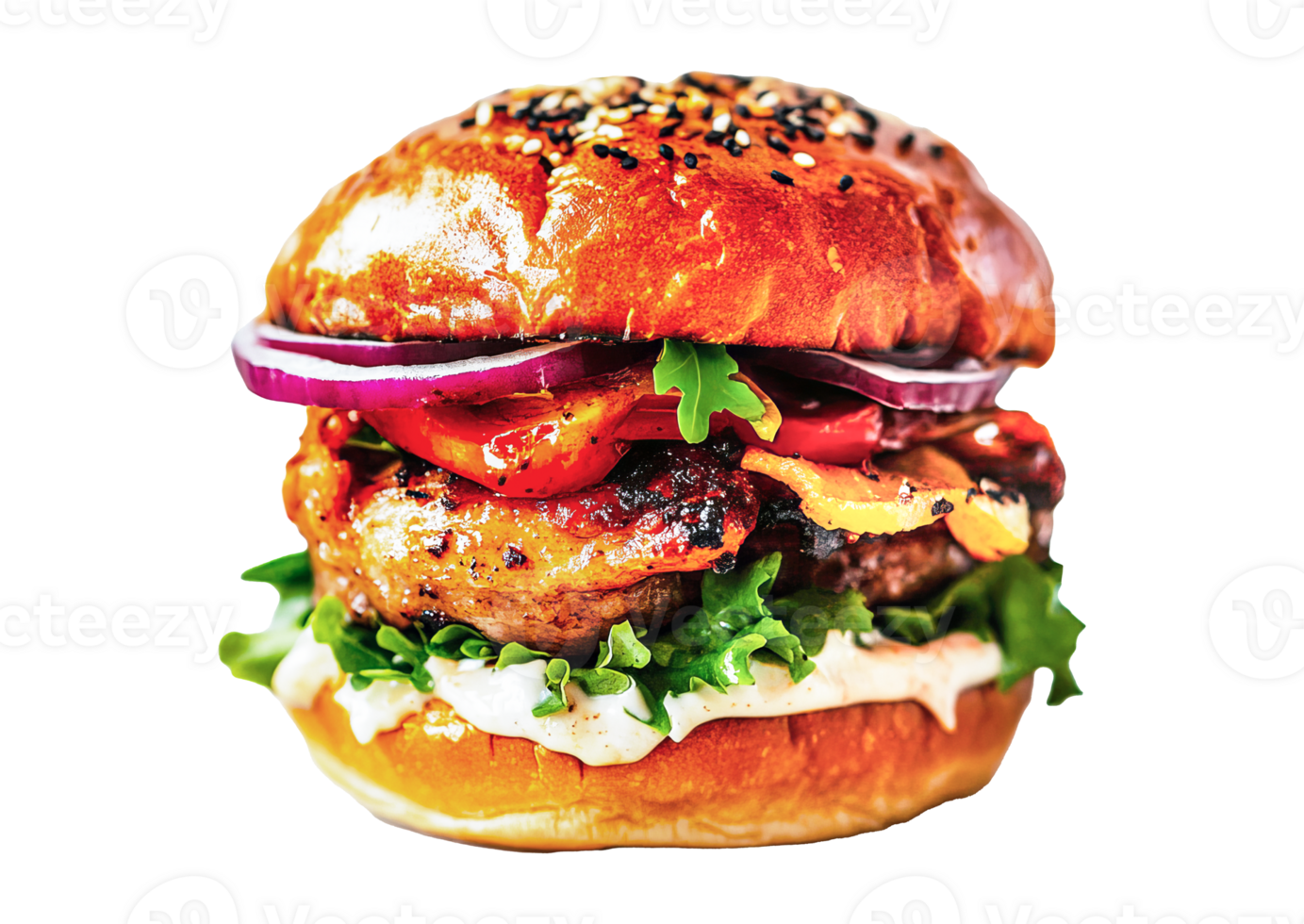 big burger on transparent background png