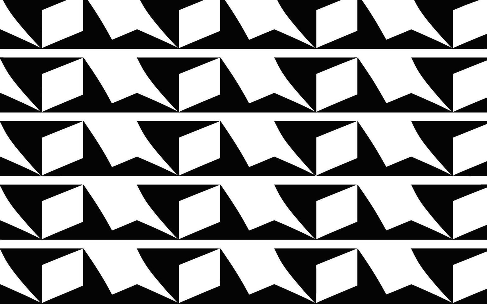 Black and White Geometric Pattern with Repeating Shape vector