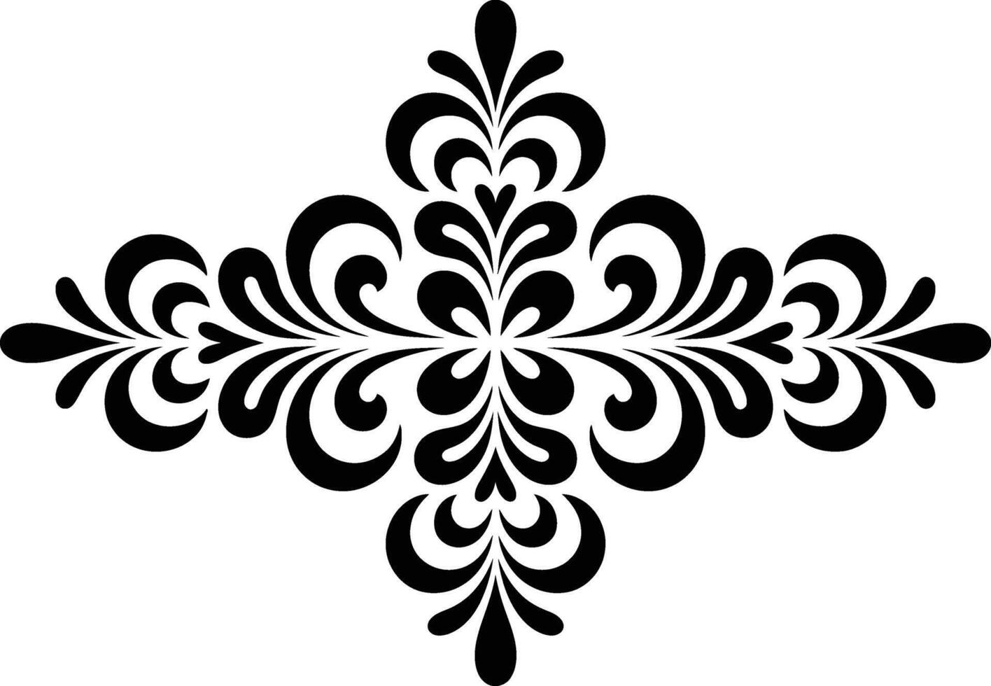 Black Floral Design on White Background illustration vector