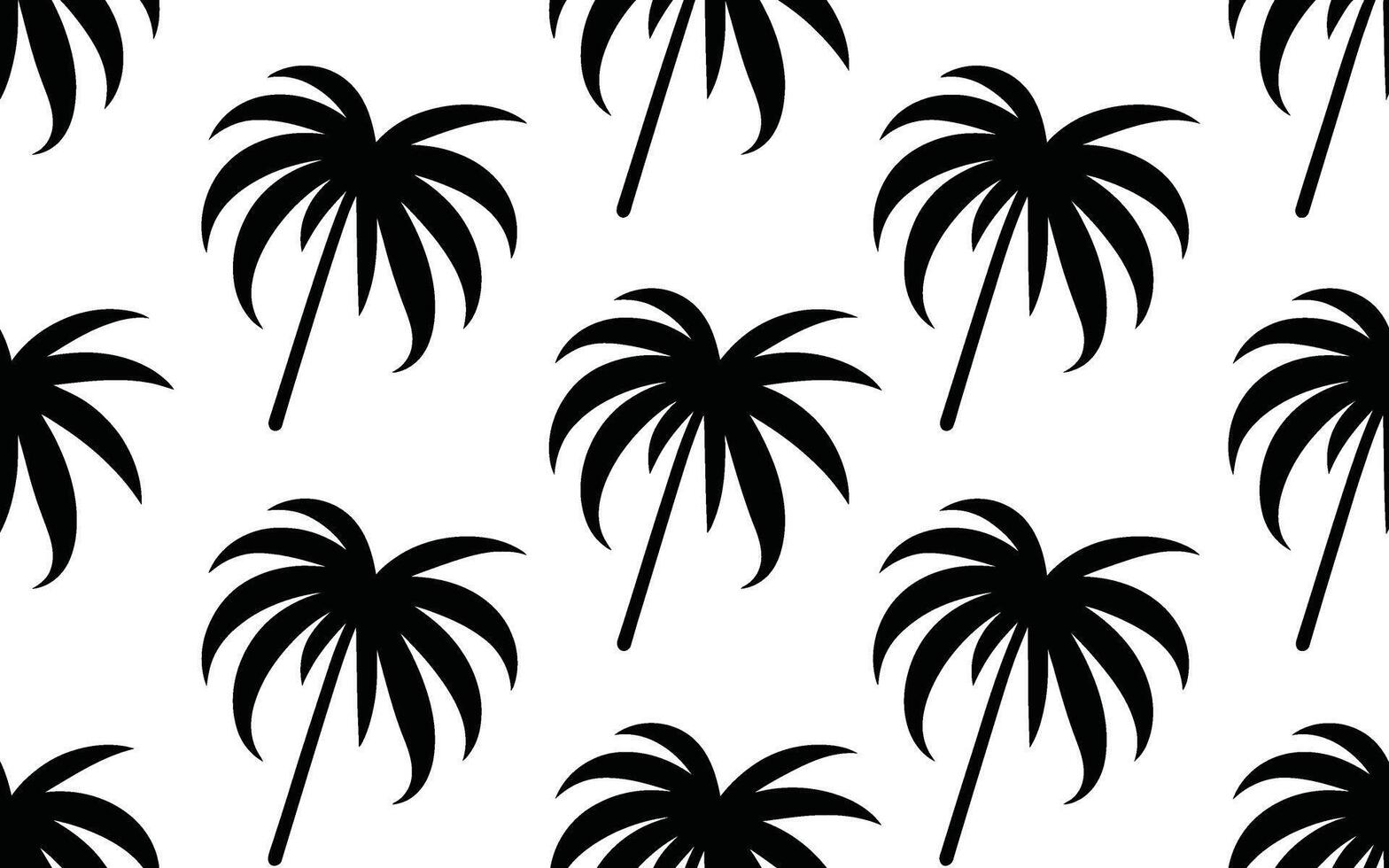 Black Palm Tree Silhouettes on White Background palm trees vector