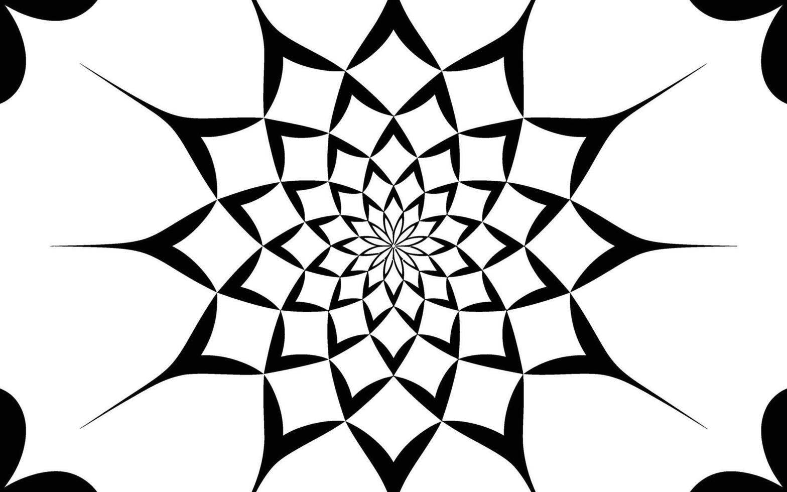 Black and White Geometric Starburst Pattern vector