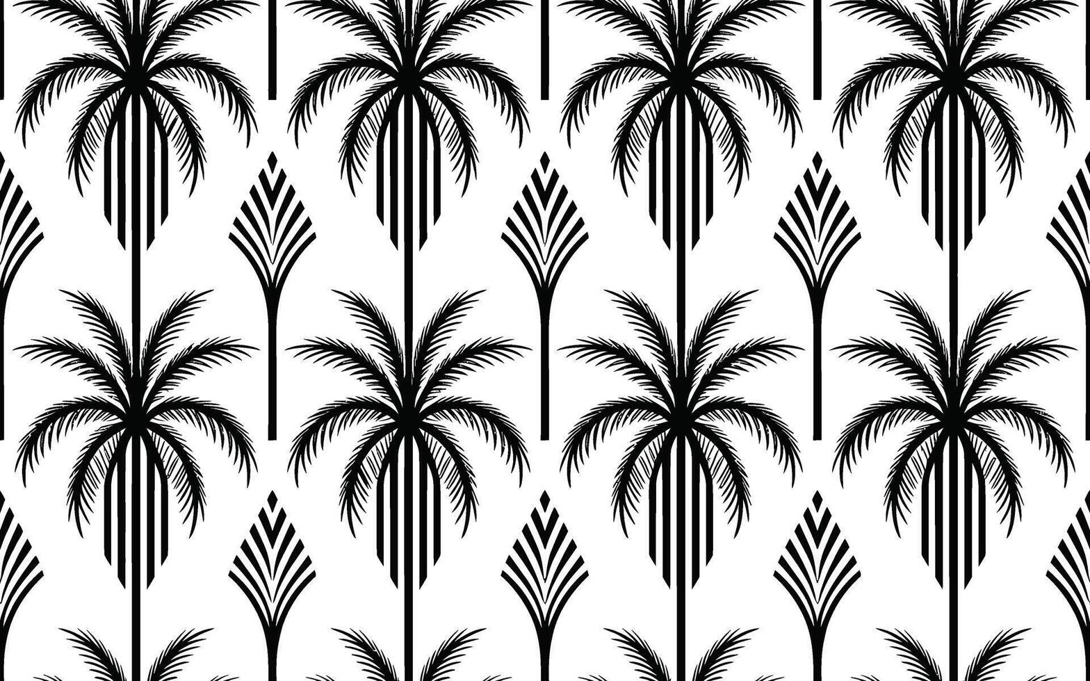 Black and White Palm Tree Pattern Design palm trees vector