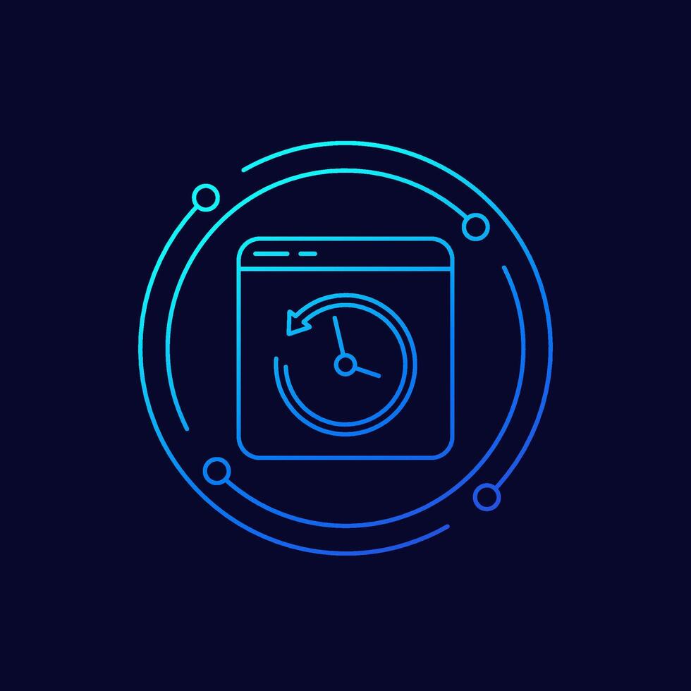web history icon, linear design vector