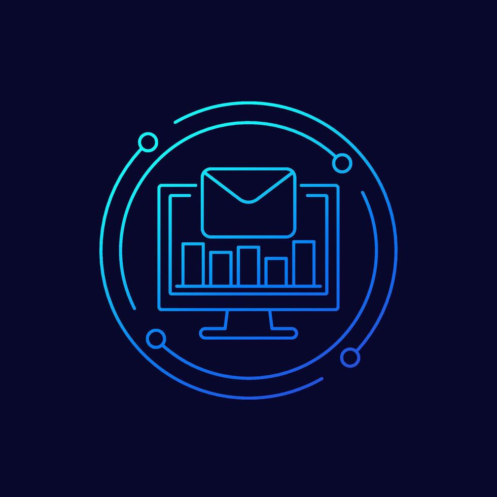 email marketing metrics icon in linear design vector