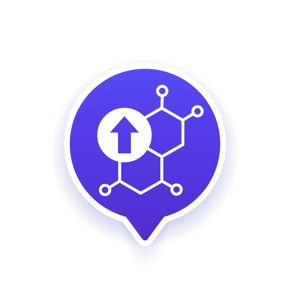hormone boost icon with a molecule vector