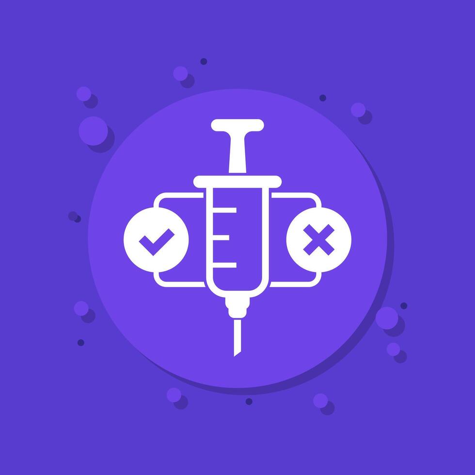 Pros and cons of vaccination icon design vector