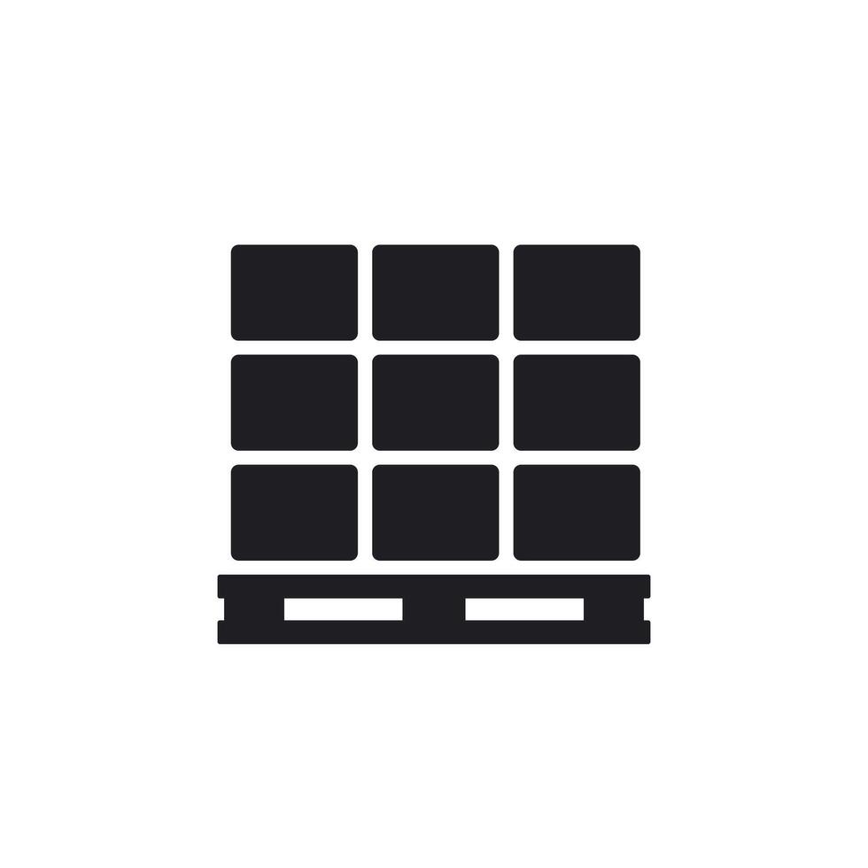 pallet and boxes icon, pictogram on white vector