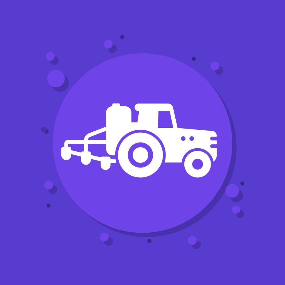 tractor, agrimotor with sprayer icon design vector