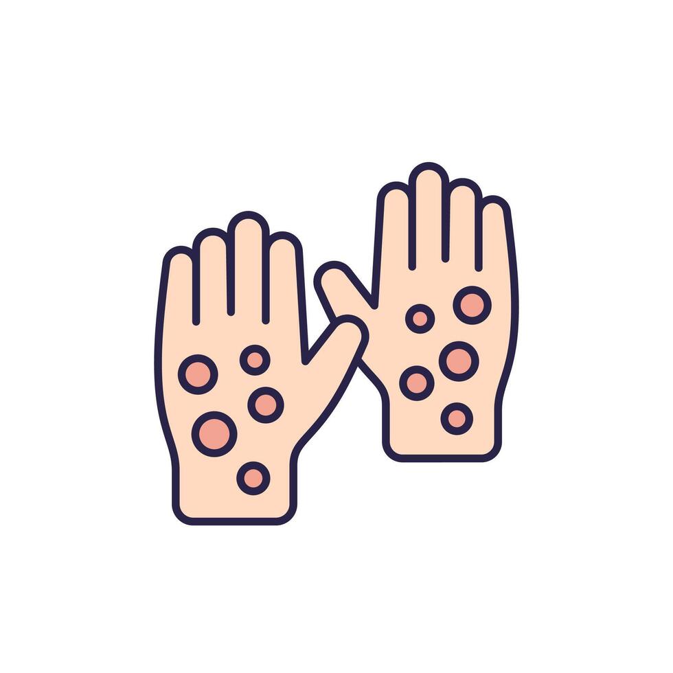psoriasis, rash icon with outline vector
