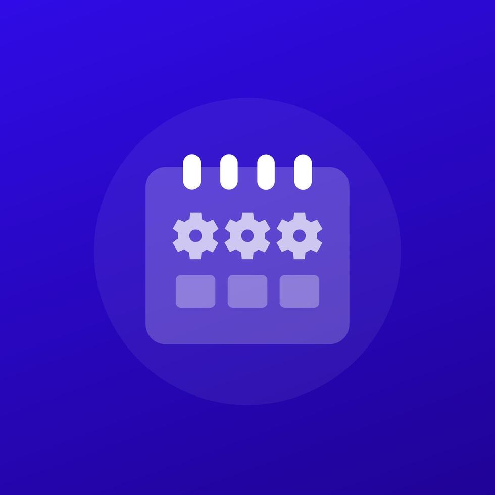 maintenance schedule icon with a calendar, transparent design vector