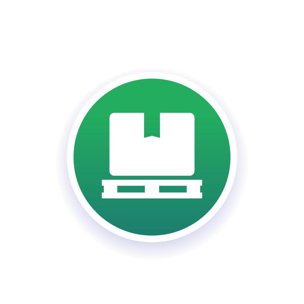 pallet with a box icon, vector