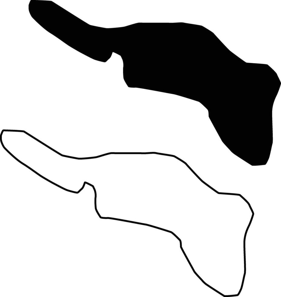 Map of Pilcher Pond Georgia USA Silhouette Flat and Outline Design vector