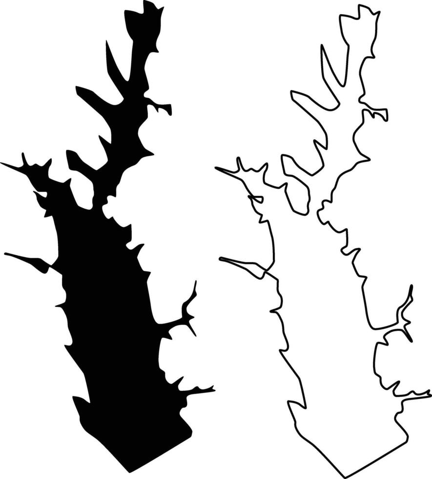 Map of Lake Arrowhead Georgia USA Silhouette Flat Design vector