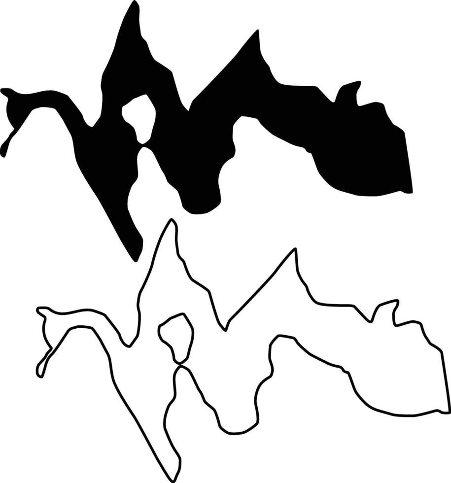 Map of Chief McIntosh Lake Georgia USA Silhouette Flat and Outline Design vector