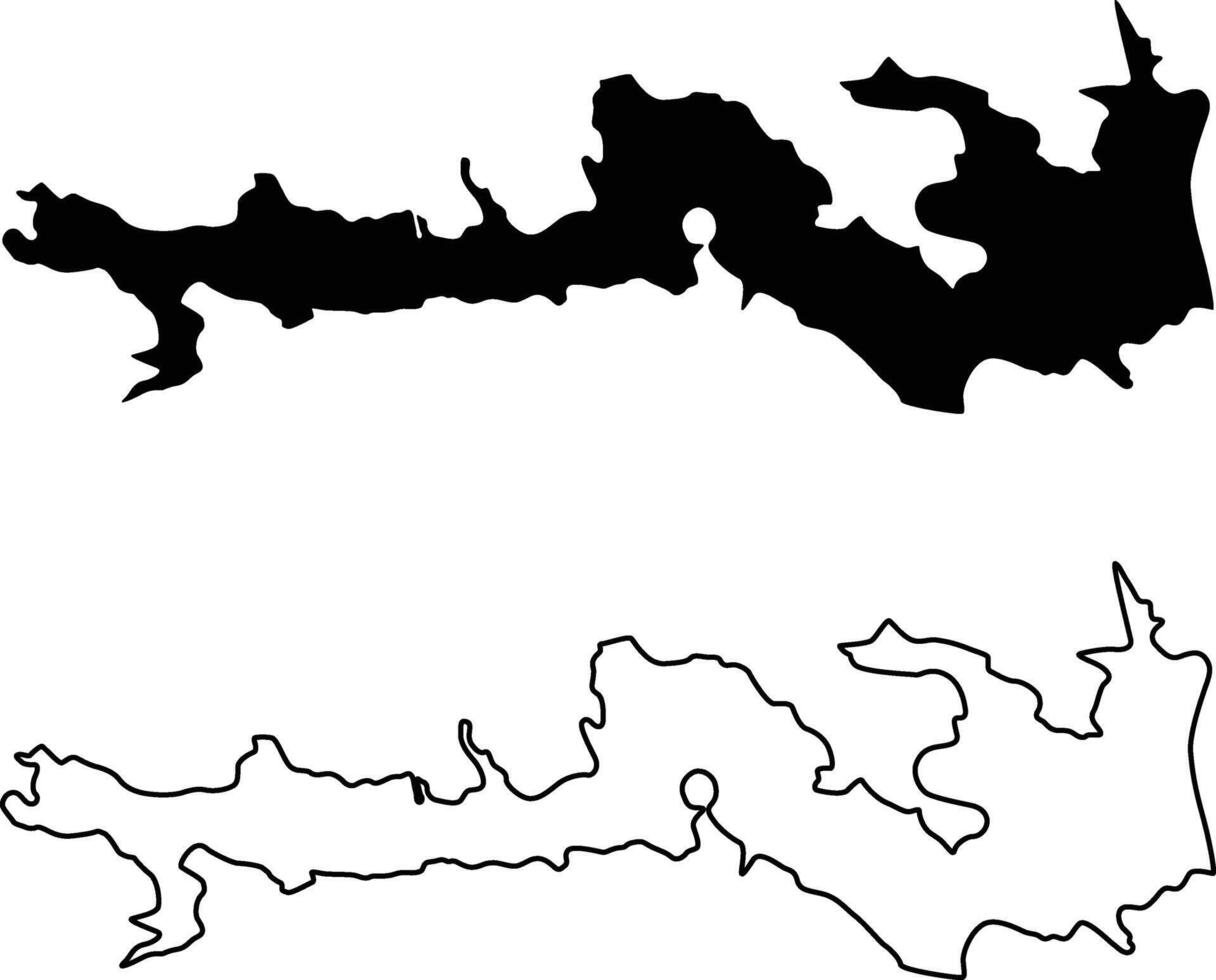 Map of Lake Spivey Georgia USA Silhouette Flat and Outline Design vector