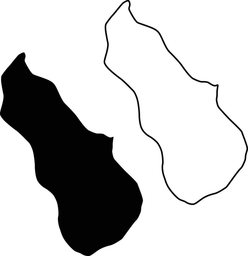 Map of Lot Pond Georgia USA Silhouette Flat and Outline Design vector