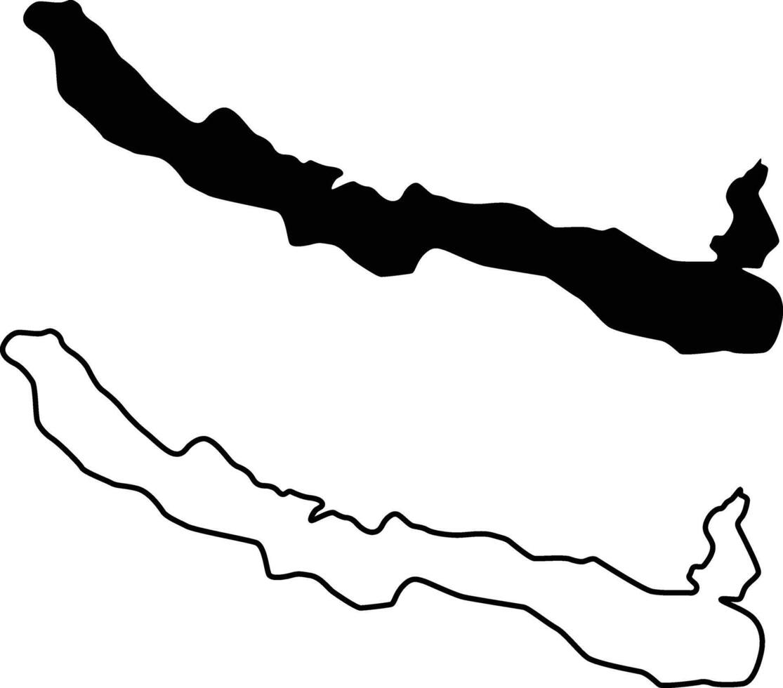 Map of Houston Lake Georgia USA Silhouette Flat and Outline Design vector