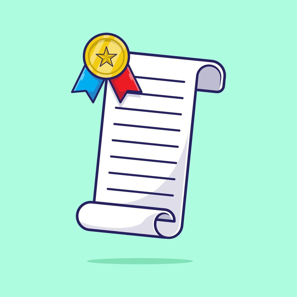 Reward Certificate with golden medal illustration icon or symbol concept and suitable used for in many award events vector