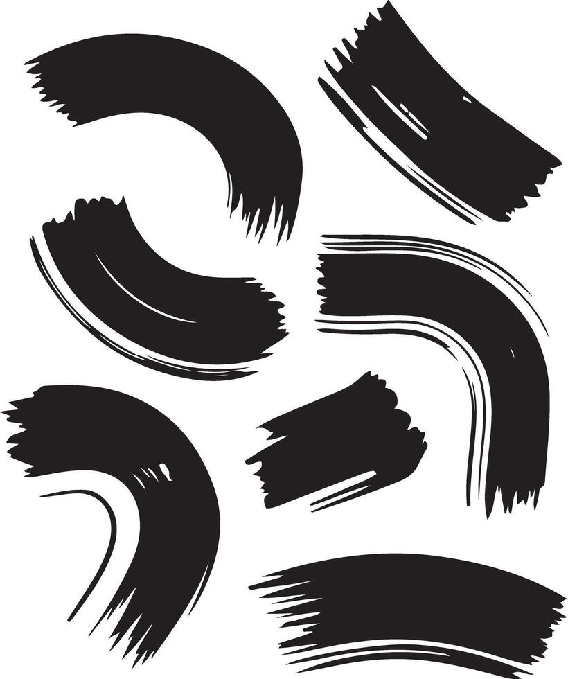 Abstract Black Ink Brush Strokes A Dramatic and Stylish Design Element Collection for Modern Projects vector