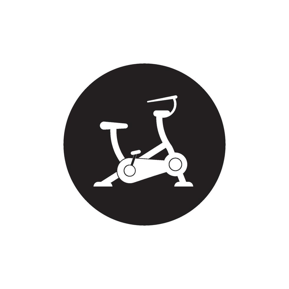 Exercise bicycle fitness logo vector
