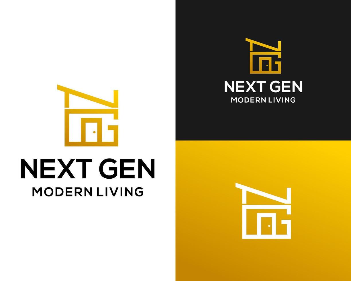 NG letter monogram modern living logo design. vector