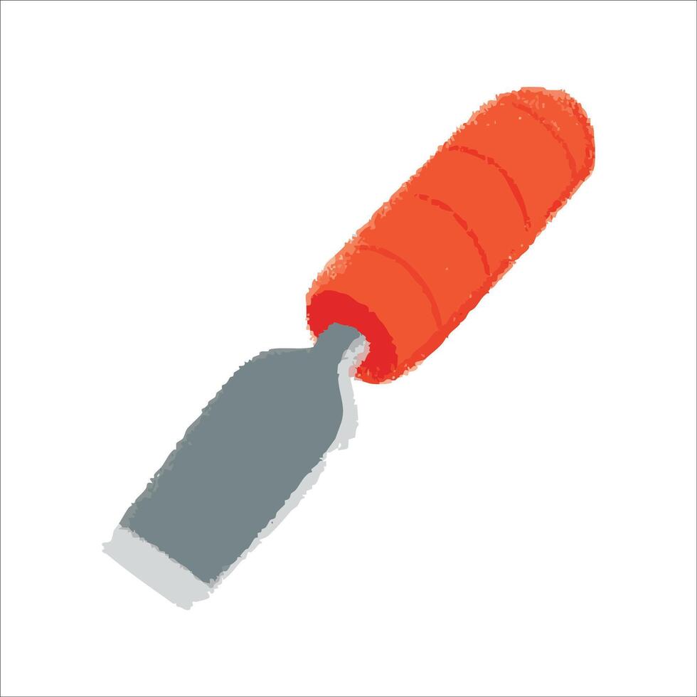 Chisel Illustration with crayon style editable for cards, poster decorations, t-shirt prints, stickers, icons and others vector