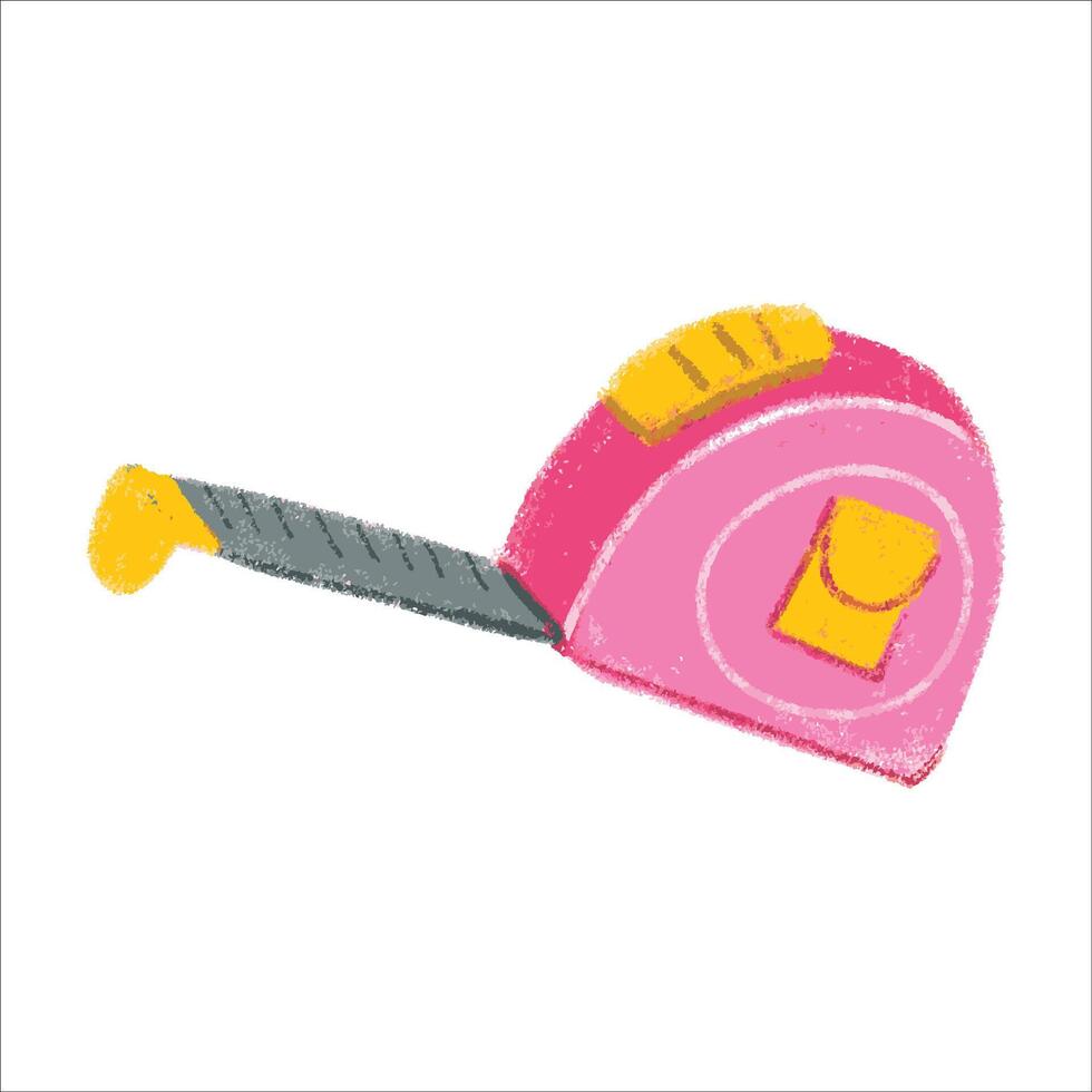 Tape Measure Illustration with crayon style editable for cards, poster decorations, t-shirt prints, stickers, icons and others vector
