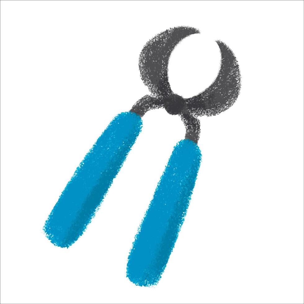 Nail puller Illustration with crayon style editable for cards, poster decorations, t-shirt prints, stickers, icons and others vector