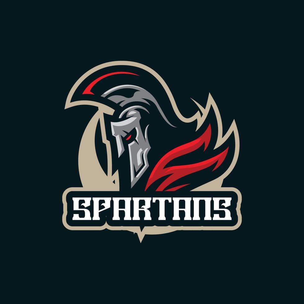 Spartan mascot logo design with concept style for badge, emblem and t shirt printing. Spartan head illustration for sport team. vector