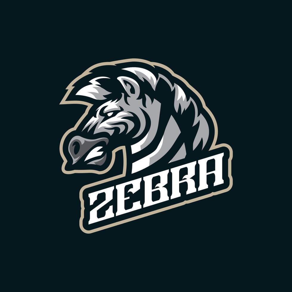 Zebra mascot logo design with concept style for badge, emblem and t shirt printing. Zebra head illustration for sport team. vector