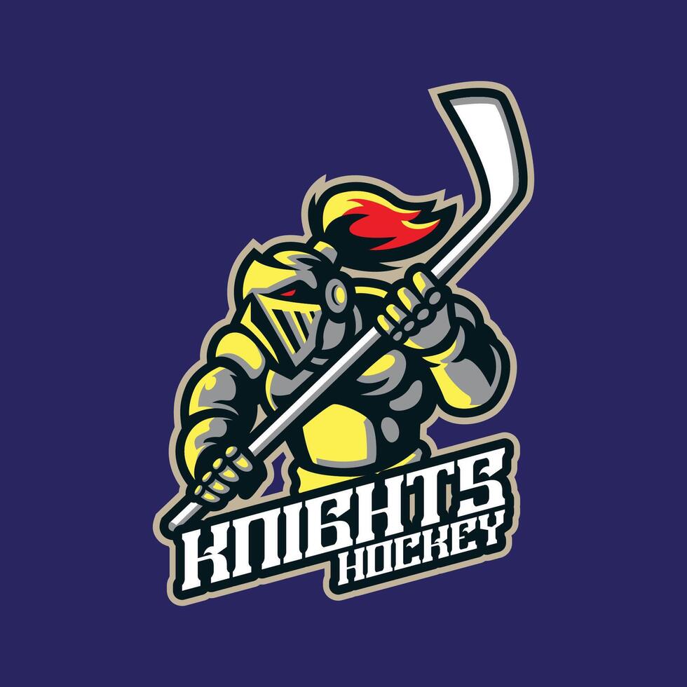 Knights mascot logo design with concept style for badge, emblem and t shirt printing. Knights hockey illustration. vector