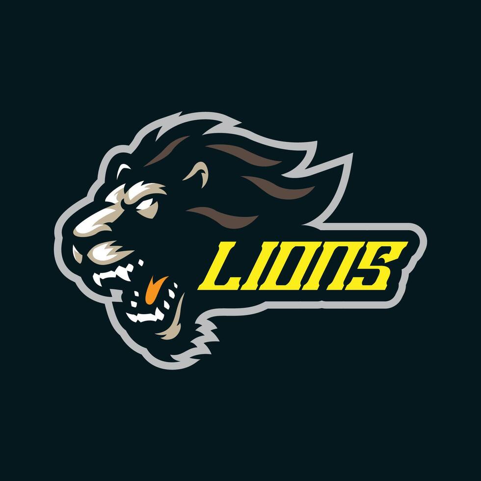 Lions mascot logo design with concept style for badge, emblem and t shirt printing. Lion head illustration. vector