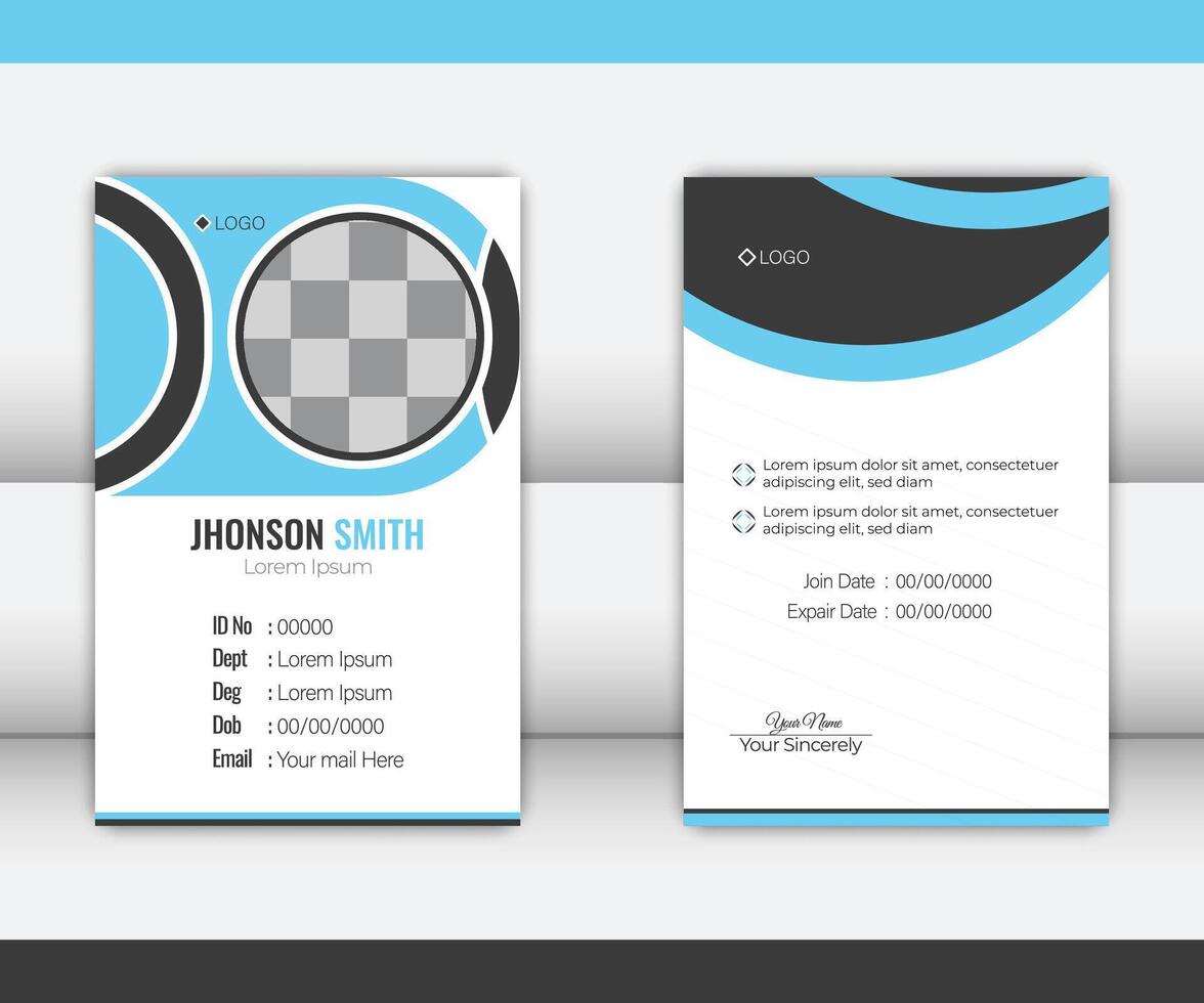 Modern office and staff id card design vector