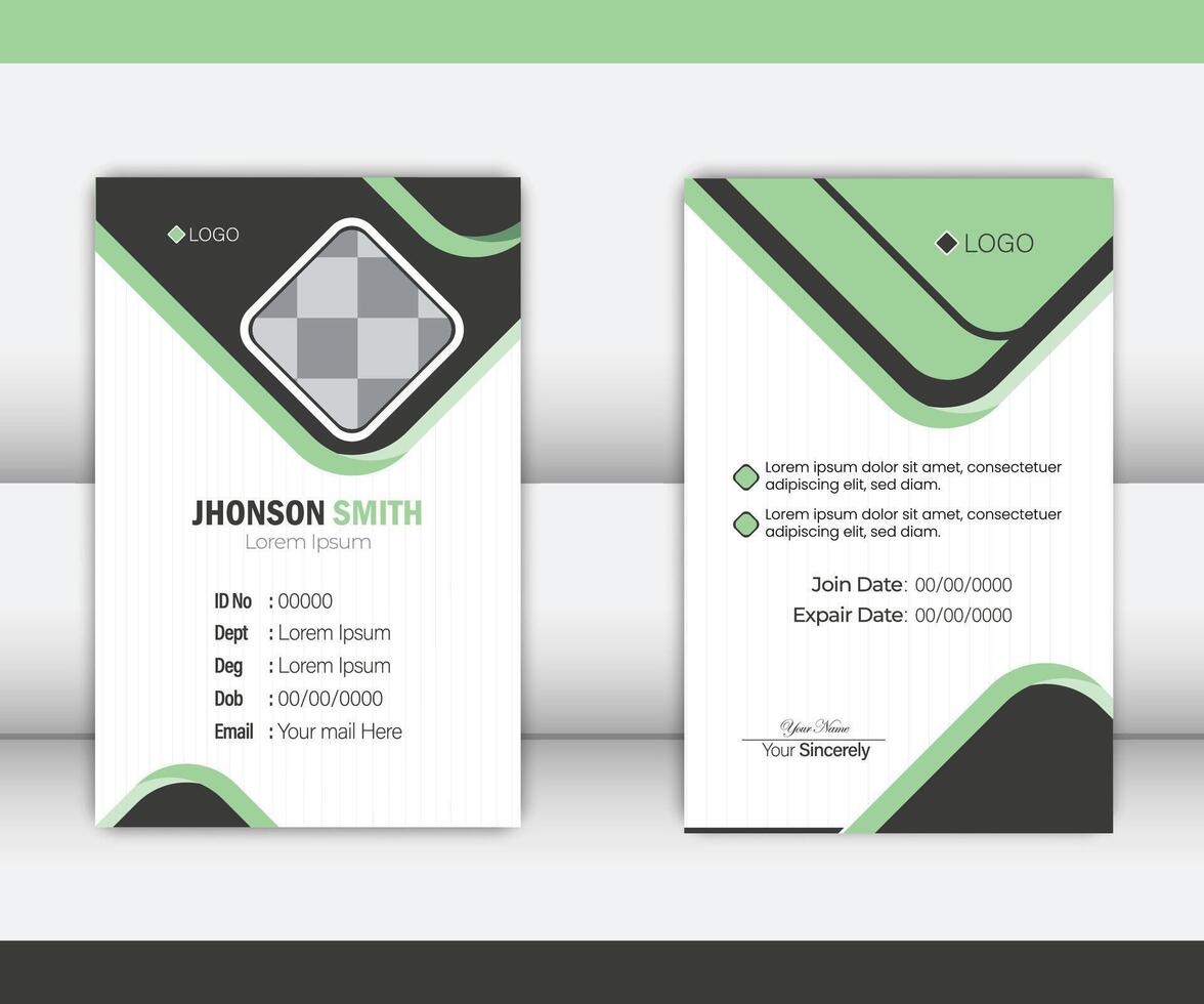 modern staff id card design template vector